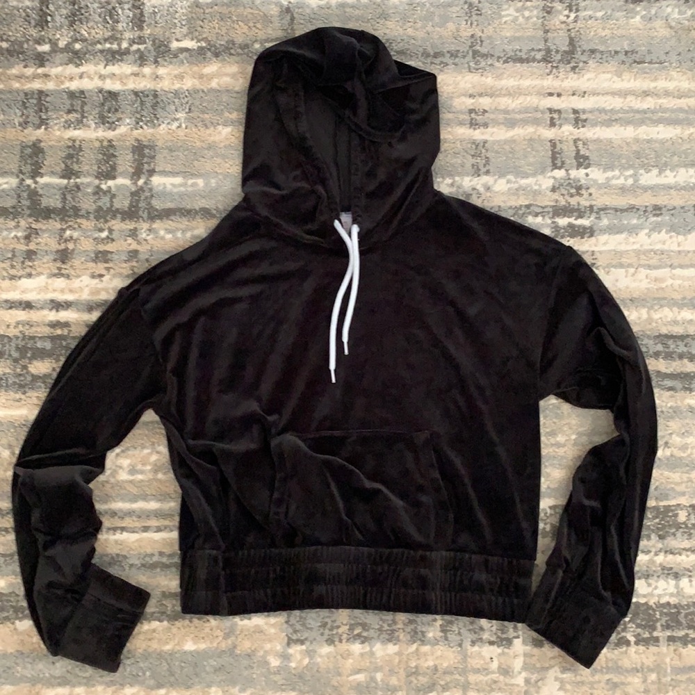 Velvet Cropped Hoodie